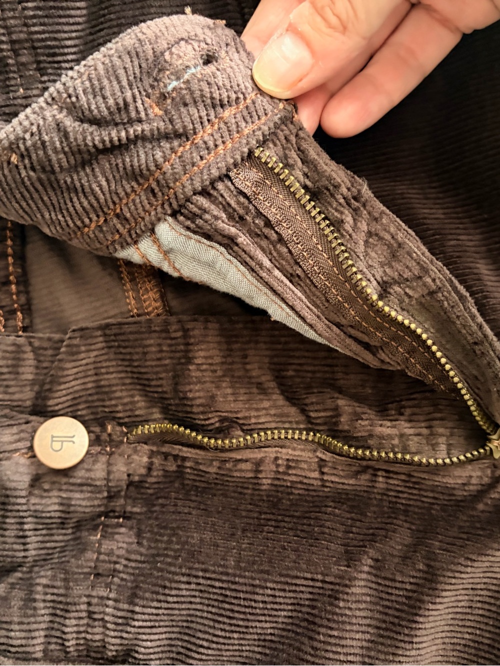 Pilcro Anthropologie Adi Corduroy Mid Rise Brown Flare Jeans, Size 28 - Picture 9 of 14